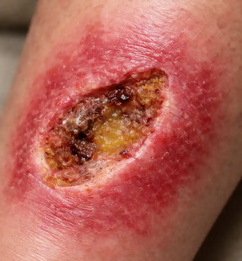 Plaie infectée nécessitant une consultation